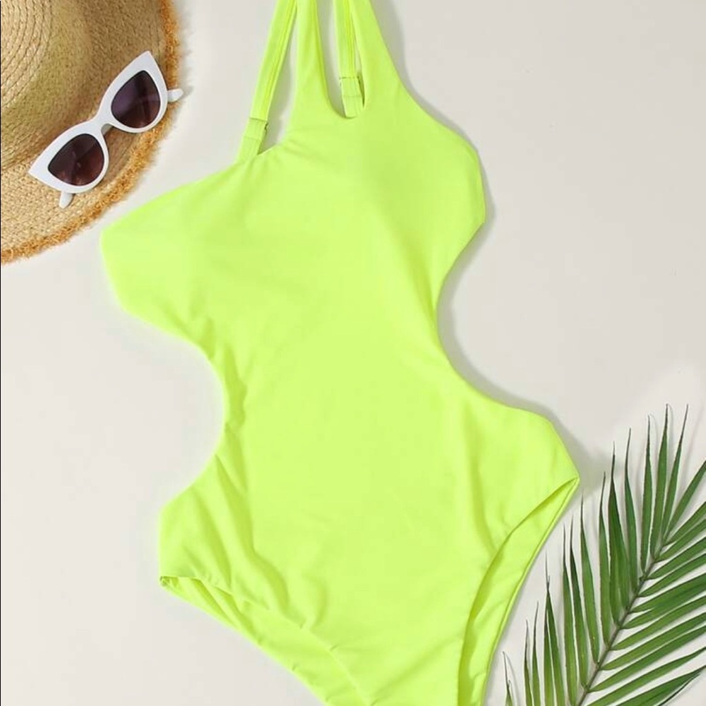 Never worn once! Neon lime one piece swimsuit 🩱